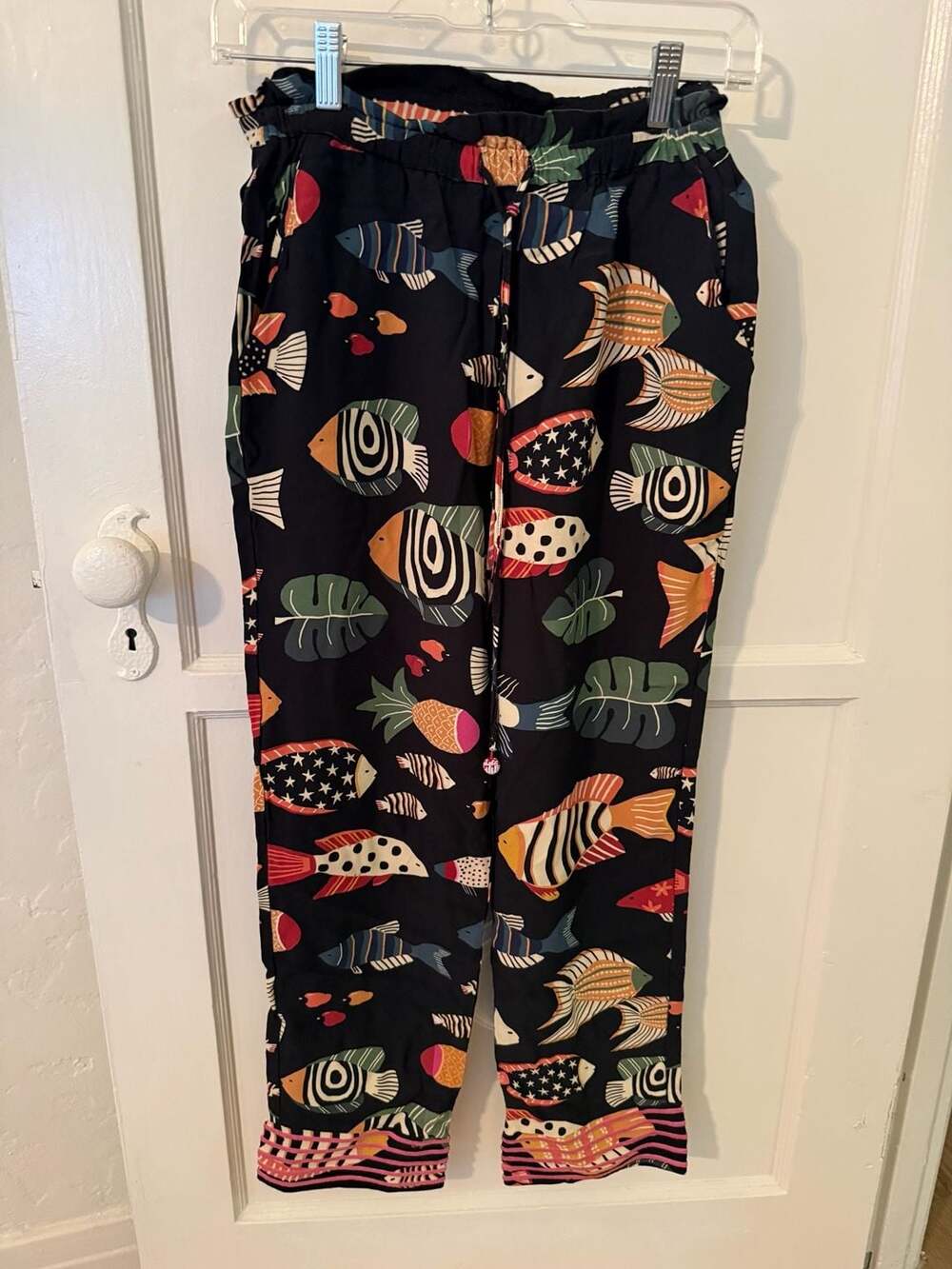 FARM Rio for Anthropologie Sea Life Fish Print Drawstring Pants